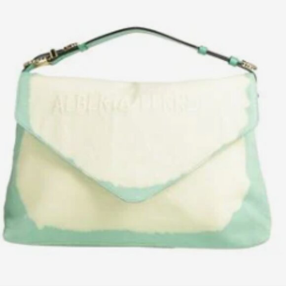 Alberta Ferretti Mint and Cream Clutch - Picture 1 of 10